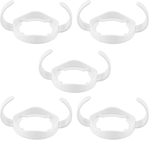 Houkiper Baby Feeding Nursing Bottle Holders, Easy Grip Standard Plastic Handle for Avent Natural Series White, Standard Wide Mouth Grip for Baby Feeding Bottle (Pack of 5)