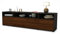 Stil.Zeit TV Schrank Lowboard Bella, Korpus anthrazit matt, Front Holz-Design Walnuss (180x49x35cm), mit Push-to-Open Technik & Leichtlaufschienen