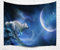 izielad Tier Wolf Vollmond Mandala Bohemian Hippie indischen Wohnheim Dekor Wandbehang Tapisserie 153x102cm 60x40