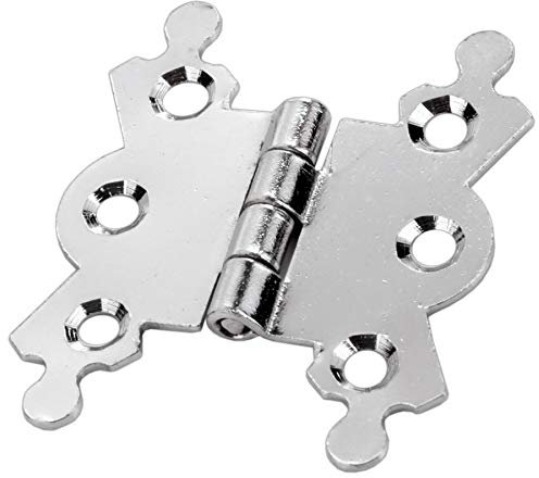 5X Pairs of Decorative Polished Chrome Butterfly Hinges