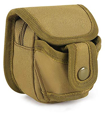 Huntvp Taktisch Schleudertasche, Slingshot Kugeltasche, Aufbewahrungstasche für Schleudermunition/ 6/8/10mm Stahlkugeln/Steinschleuder/Schleuder/Zwille, Molle Gürteltasche, Braun