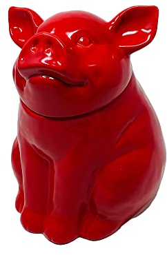Contemporary Home Living Vorratsdose mit einzigartigem Schweine-Design, versiegelt, 30,5 cm, Rot