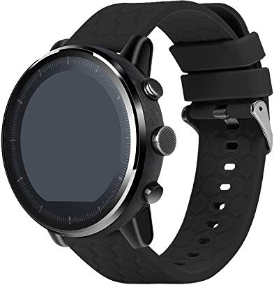 Chofit Armbänder kompatibel mit Letscom Smartwatch-Armband, weiches Sport Silikon-Armband, Uhrenzubehör für Letscom Smartwatch (schwarz)