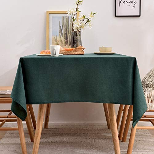BALCONY & FALCON Table Cloth, Wipe Clean Tablecloth Rectangular – Waterproof, Machine Washable Table Cover for Kitchen, Dining, Party & Outdoor Use (Hunter Green, 140 x 240cm)
