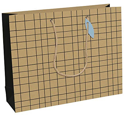 Clairefontaine 28794-6C - Geschenktüte shopping 37,3x11,8x27,5 cm, 210g, 1 Stück, Recycling Kraftpapier, Minimalist