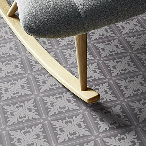 Bodenmaster PVC Bodenbelag Vintage Fliese Grau mit Textilrücken Istanbul Tile Cold Grey Tarkett Iconik 280Tex (Breite: 200 cm x Länge: 200 cm)