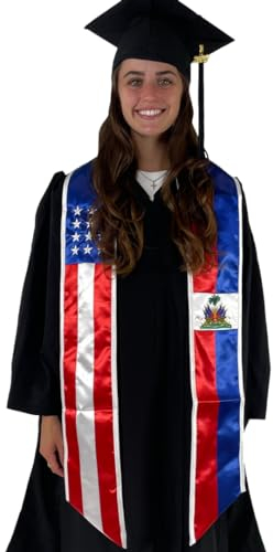 Cappe Diem Stola mit zwei Flaggen (USA + International), Haiti und USA, Standard 72