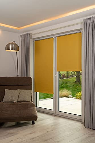 K-home 542800-8 Klemmfix Rollo Verdunklung, Gelb, 45 x 150 cm (B x L)