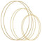 Metallringe, 6 Stück Gold Metallringe zum Basteln, 3 Größen Drahtringe, Stärke ca. 3 mm, Metall Ringe Deko für Traumfänger Ring, Makramee Ring, Wickeltechnik, Floristik(20 cm /25 cm /30 cm)