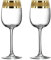 Roman Deluxe Large Wine Glasses Set of 2 - Decorated with Unique Engraved Golden Ornament - Great Gift for Women and Men - Birthday, Wedding (Modern)