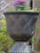 SG Traders Large Urn Plant Pot Stand, Flower Pots Outdoor Garden Planters, Indoor Plant Pot, Tall Planter with Drainage Holes Strong Plastic Black with Gold Outdoor Large Planters Urns D43 x H49cm