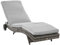 Outsunny Polyrattan Sonnenliege Gartenliege mit Kissen 5-stufig verstellbar Rattanliege Gartenmöbel Liege S-Form Metall Grau 207 x 70 x 70 cm