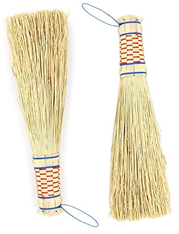 JYCCH Batidor Escoba, Escoba De Paja Platos De Limpieza Resistente Al Desgaste Impermeable Dureza Fuerte Tradicional Hecho A Mano Montado En La Pared Duradero Agh (Color : Natural X5, Si