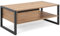 Homestyle4u 2116 Wohnzimmertisch Couchtisch Holz Eiche Schwarz Sofatisch Natur Holztisch Beistelltisch Schublade Modern