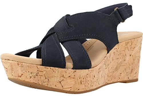 Clarks Femme Rose Erin Sandales, Bleu Marine, 38 EU