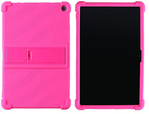 Oneyijun Case for Lenovo 10e Chromebook 10.1 inch Tablet Soft Silicone Adjustable Stand Shockproof Rubber Shell Protective Cover (Pink)