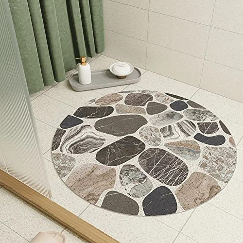 Runde Duschmatten für Innendusche, Luffa-Badematte, rutschfeste Badematte mit Abfluss, antibakterielle Drainage, Duschmatte für runde Duschkabine, Haustierwannenmatte