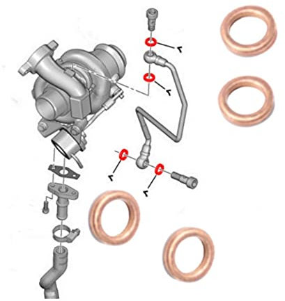 Jeu de 4 Joints pour vis banjos TURBO 1.4 1.6 2.0 Hdi TDCi 3M5Q9P431AA 9400157089 0157.08