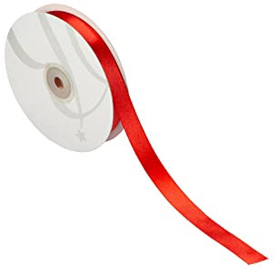 Nastro Doppio Raso 10mm X 50 Metri per Artigianato, Natale, Decorazioni, Adatto Per confezionare Regali, Feste di Compleanno, Matrimoni, Bomboniere (Rosso)