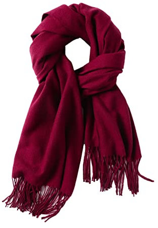 Cashmere Feel Scarfs for Women Long Fringe Scarf Ladies Wraps Shawls Scarves - Burgundy