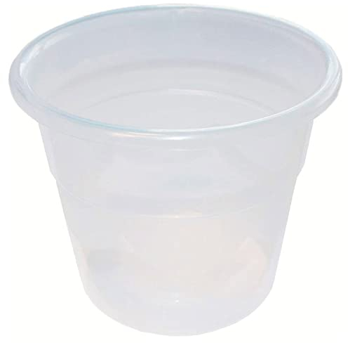 Acan Tradineur - Maceta Redonda de plástico Transparente, Tiesto, macetero, Recipiente para Plantas, Flores, balcón, terraza, hogar, Interior o Exterior, 24 x 20 cm