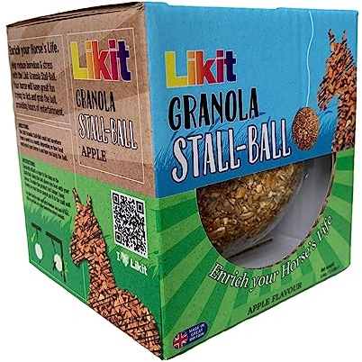 Likit Granola Stall-Ball Horse Treat 1,6 kg | Sapori di mela, bacca mista, menta piperita, melassa | lunga durata, noia e antistress | 1,6 kg
