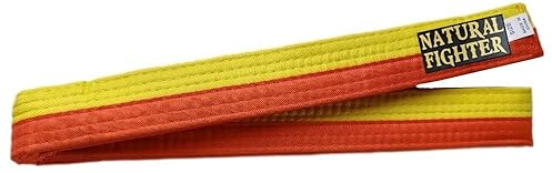 mmasport Cinturón Karate Judo Aikido Taekwondo Belt para artes marciales de algodón básico (amarillo/naranja, 260.00)