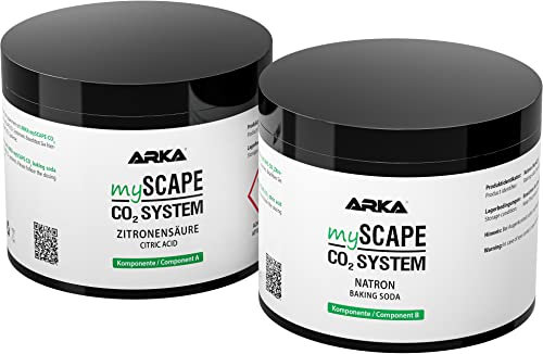 CO2 Nachfüllset – ARKA mySCAPE-CO2 Refiller 2×400 g – Komponente A: Zitronensäure & B: Natron – passend für CO2-Düngesysteme im Aquarium – einfach dosierbar, ergiebig & sicher - Aquascaping