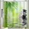 Vgzsyomqib 3D Zen Duschvorhang Antischimmel Wasserdicht für Badewanne Natur Orchidee Blumen Stoff Vorhang Shower Curtains 120 x 200 Lang Grün Bambus Duschvorhänge Waschbar Textil mit Haken