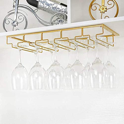 TEmkin Weinregal Wandmontage Bar Restaurant Weinflaschenregal Metall Europäisches Eisen Weinglas Hängeregal Amp Amp Halter Regal für Küche/Restaurant Bronze (6 Reihen)