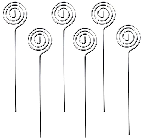 Metall Fotohalter, 6 Pcs Metalldrähte Memo Clip, Kartenhalter, Tischnummer Clip, für Party Geburtstag Hochzeit Kuchen Dekor Silber