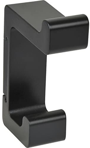 Technikteam - Gancio appendiabiti da parete Bodon, altezza 90 mm, gancio da parete per avvitare, doppio zinco, nero opaco, verniciato a polvere