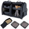 COSTWAY Transporttasche Hunde, Faltbare doppelte Abteilung Hundetasche, Tragetasche mit 2 Hängematten, weicher Matratze & Katzentoilette, tragbare Hundetransportbox Hundebox Transportbox (Schwarz)