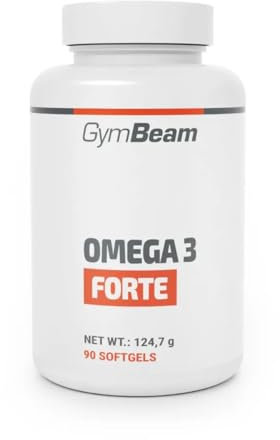 GymBeam Omega 3 Forte 90 Capsule, 1000mg di Olio di Pesce per Porzione, Contiene EPA e DHA, Supporto per la Salute del Cuore, Funzioni Cerebrali e Protezione della Vista