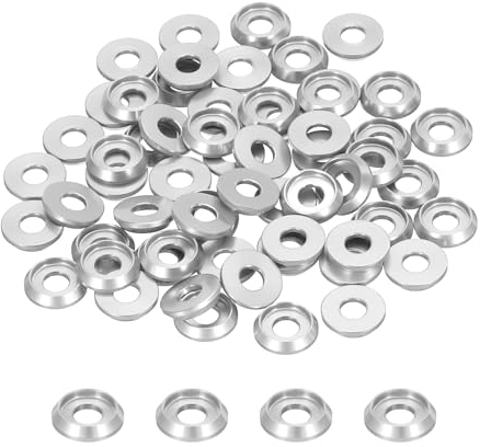 QUARKZMAN M4 Kegelbecher Senkscheiben, Lochdurchmesser 4mm/0,16, Aluminium-Dichtungen Becherscheiben Dichtung für Schraube RC/FPV/PC/Drone/Mechanische mit 60 Stück (Silber)