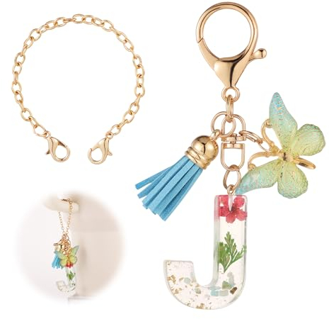 NQEUEPN Bottle Chain for Stanley Cups, Cute Letter Charm for Stanley Cup with Butterfly and Tassel Accessories Tumbler Accessories Compatible with Stanley Cup 40oz (J)