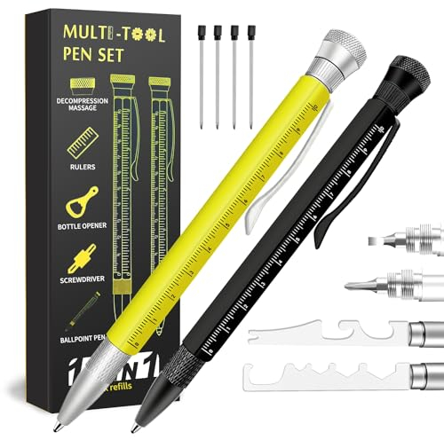 Yolistar Geschenke für MäNner,14 In 1 Multifunktions Kugelschreiber Gadgets FüR MäNner (2pack),für Ihn,Geburtstag Vatertag Ostern Weihnachten Geschenk,Helfer im Familienleben