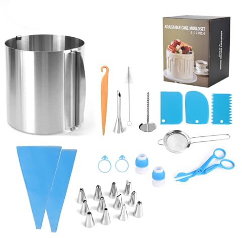 Beowanzk Adjustable 16-30cm Cake Rings: Cake Accessories
