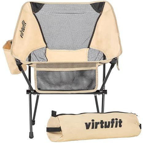 VirtuFit Campingstuhl Kompakt - Strandstuhl - Beige
