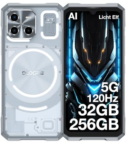 DOOGEE Blade GT 5G Outdoor Handy Ohne Vertrag Android 14 mit LED Lichteffekte, Dimensity 7050, 32GB+256GB/2TB TF, AI Outdoor Smartphone, 6.72 FHD+120Hz, 48MP/5500mAh/WiFi 6/Fingerabdruck/Face ID/NFC