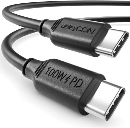 deleyCON 3,0m USB C Kabel PD3.0 (100W Schnellladekabel) USB-C auf USB-C Ladekabel für iPhone 16 15 Pro Max Samsung Galaxy S25 S24 S23 S22 Pixel iPad Pro MacBook Air Tablets Switch PS5