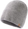 TOP-EX XL/XXL 100% Merinowolle Beanie Mütze, Wintermuetze Wollmütze Herren Damen, Strickmuetze Fisherman Beanie Trawler Mütze Warme Fleece Futter Hellgrau Großer Kopf