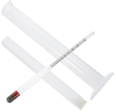 SECFOU Alcohol Hydrometer Triple Scale Set Lightweight Plastic Cylinder Home Brew Kit for Beginners Measures Alcohol Sugar and Density for Wine and Beer