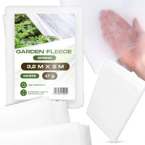 Voile Horticole Protection des Plantes 3,2 x 5m Semis 17g Blanc Couverture Accélérateur de Croissance Récoltes UV Plates-Bandes Légumes Bâche Jardin Anti Insecte Potager