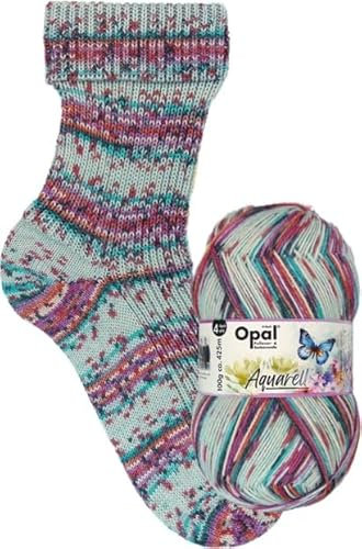Opal Sockenwolle Aquarell, 4-fädig, 75% Schurwolle Superwash, 425m/100g, Nadelstärke 2-3mm (11531Duftoase)
