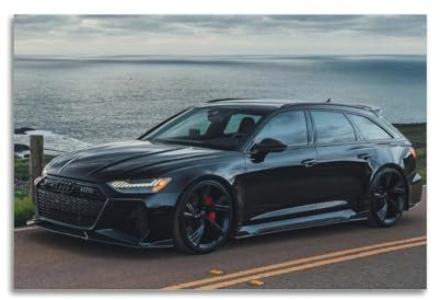 JTLFXY Poster RS6 Performance Wagon, Motiv: Küstenfahrt, Roadtrip, dekoratives Gemälde, Leinwand, Wandposter und Kunstdruck, moderne Familienschlafzimmer-Dekoration, Poster, 60 x 90 cm