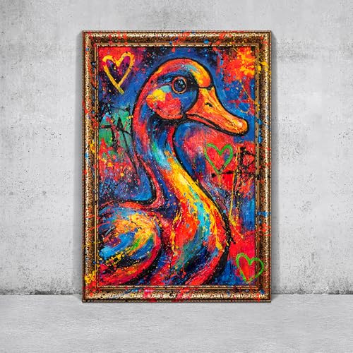 YS-Art Kunst bild Leuchtende Acrylbild handgemalt Tiere kraftvoll Wanddeko