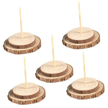 GANAZONO 5 Pezzi Base per Albero di Natale Artificiale in Legno Naturale Supporto Stabile con Diametro Montaggio Facile e Solida Struttura per Alberi Sintetici Design Tradizionale ed