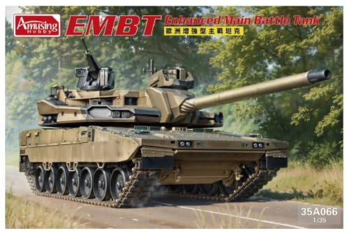 Amusing Hobby 35A066 EMBT – Enhanced Main Battle Tank – 1:35 Modellbausatz – KNDS Prototyp (Leopard 2 Nachfolger) – Erstauflage mit Bonus, 3D-Druck & beweglicher Kette – Ungebaut
