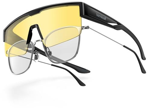 Lamicall Überzieh Sonnenbrille, UV400 Fahrradbrille für Brillenträger | [25g TR-90 Ultraleicht] Polarisierte Sonnenbrille über normale Brille für Herren & Damen, Überziehbrille für Fahrrad, Auto